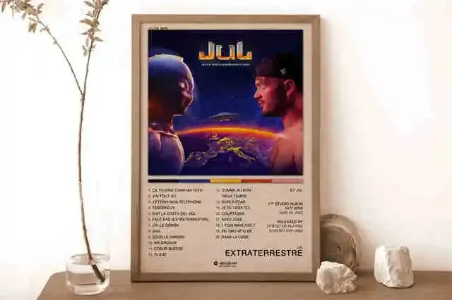 New French Pop Rapper Music Album Poster Aesthetics For Wall Art Mural Room Decor Canvas Print Pirture Office Hip Hop Band