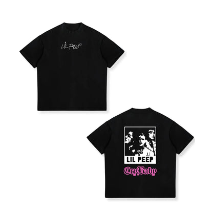 Rapper Lil Peep Hell Boy Graphic TShirt Men's Cool Hip Hop Fashion T-Shirts Men Women Cotton Oversized Tee Shirt Streetwear