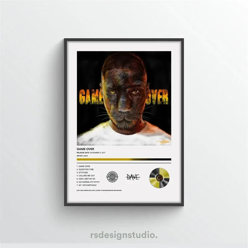 Pop Rapper Music Album Cover DAVE Poster Aesthetic Hip Hop Rock Were All Alone In This Together Canva Print Wall Art Room Decor