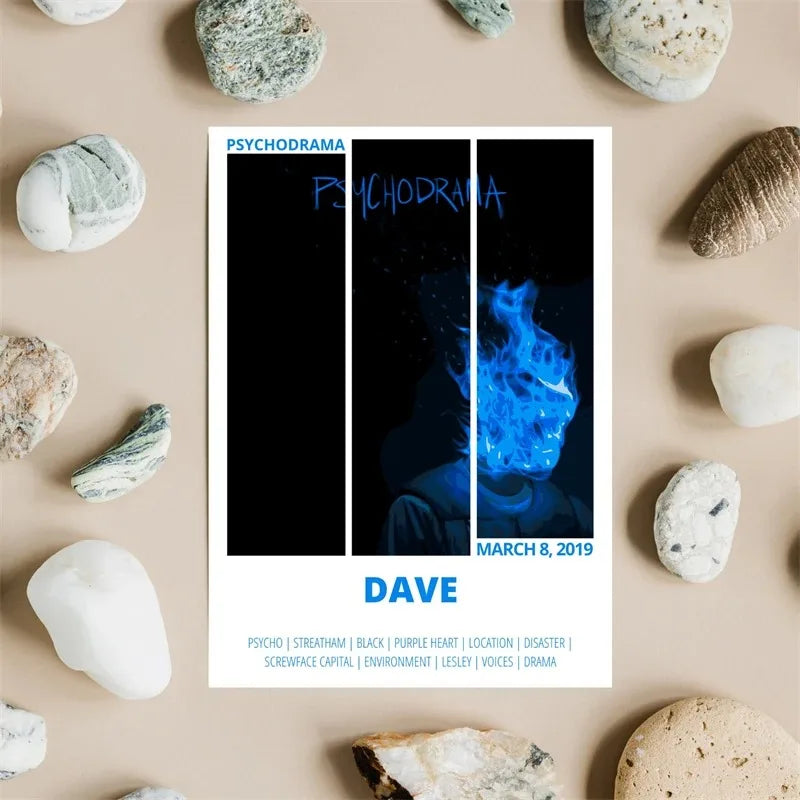 Pop Rapper Music Album Cover DAVE Poster Aesthetic Hip Hop Rock Were All Alone In This Together Canva Print Wall Art Room Decor