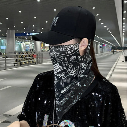 Fashion Punk Sunscreen Mask For Men Women Summer Face Neck UV Protection Ear Scarf Hip Hop Outdoor Sports Cycling Bandana Scarfs