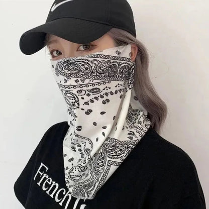 Fashion Punk Sunscreen Mask For Men Women Summer Face Neck UV Protection Ear Scarf Hip Hop Outdoor Sports Cycling Bandana Scarfs