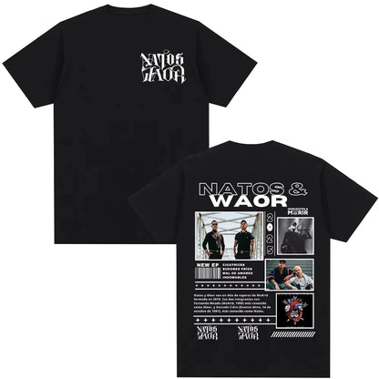 Rapper Natos Y Waor 100%cotton Men's Shirt Summer Graphics Shirts Women's Y2k Hip Hop Short Sleeve Streetwear Tshirt