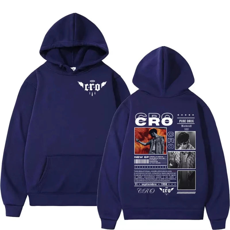 Rapper C.R.O New Era Trap Tour 2025 Hoodie Men's Hip Hop Fashion Oversized Sweatshirt Unisex Vintage Pullover Hoodies Streetwear