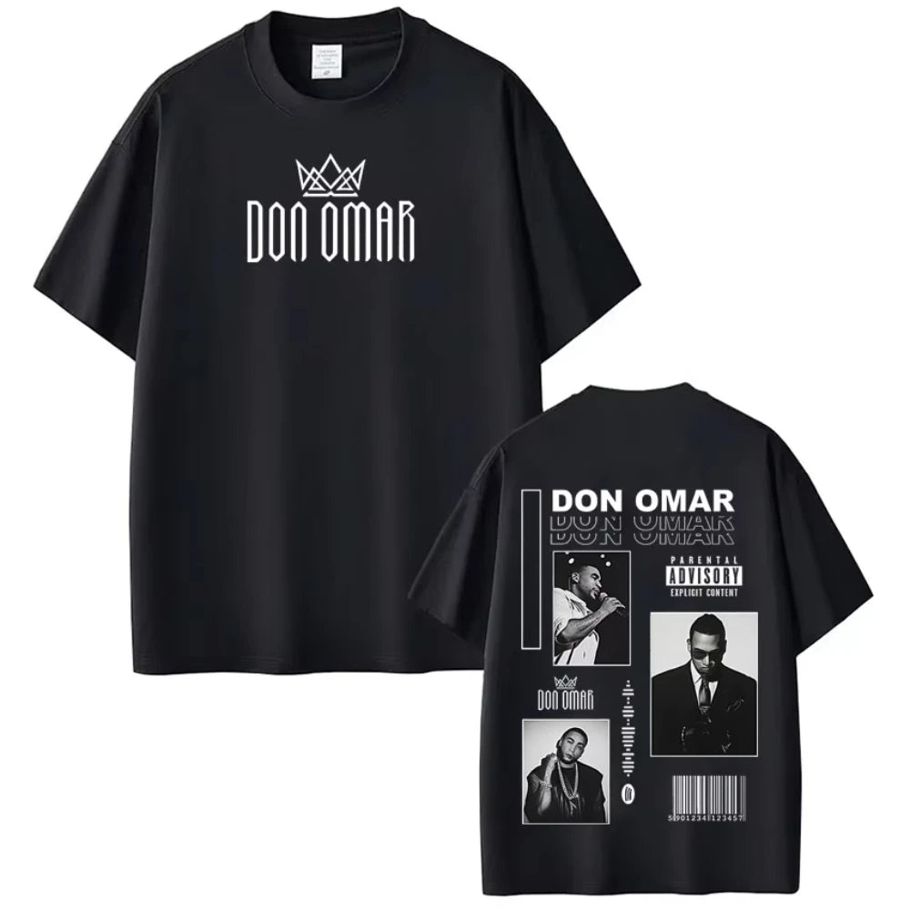 Rapper Don Omar Album Printed T-shirts Men Women Fashion Gothic Punk T-shirts Short-sleeved Loose Casual Cotton Hip-hop T-shirts
