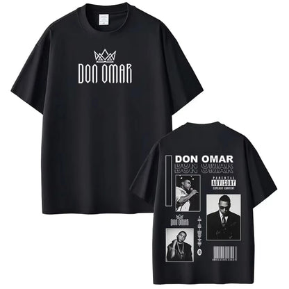 Rapper Don Omar Album Printed T-shirts Men Women Fashion Gothic Punk T-shirts Short-sleeved Loose Casual Cotton Hip-hop T-shirts