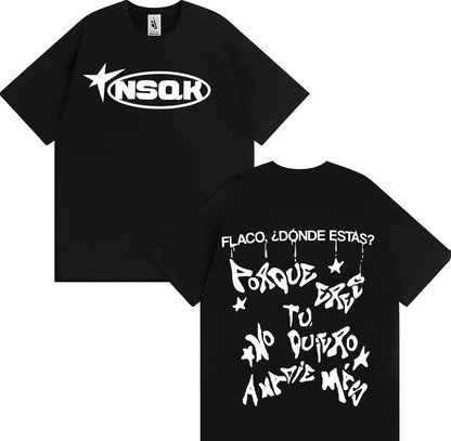 Rapper Nsqk Do You Think about Me Letters Print T-shirt Mens Popluar Hip Hop Comfort T-shirts Casual Y2K Short Sleeve Tshrits
