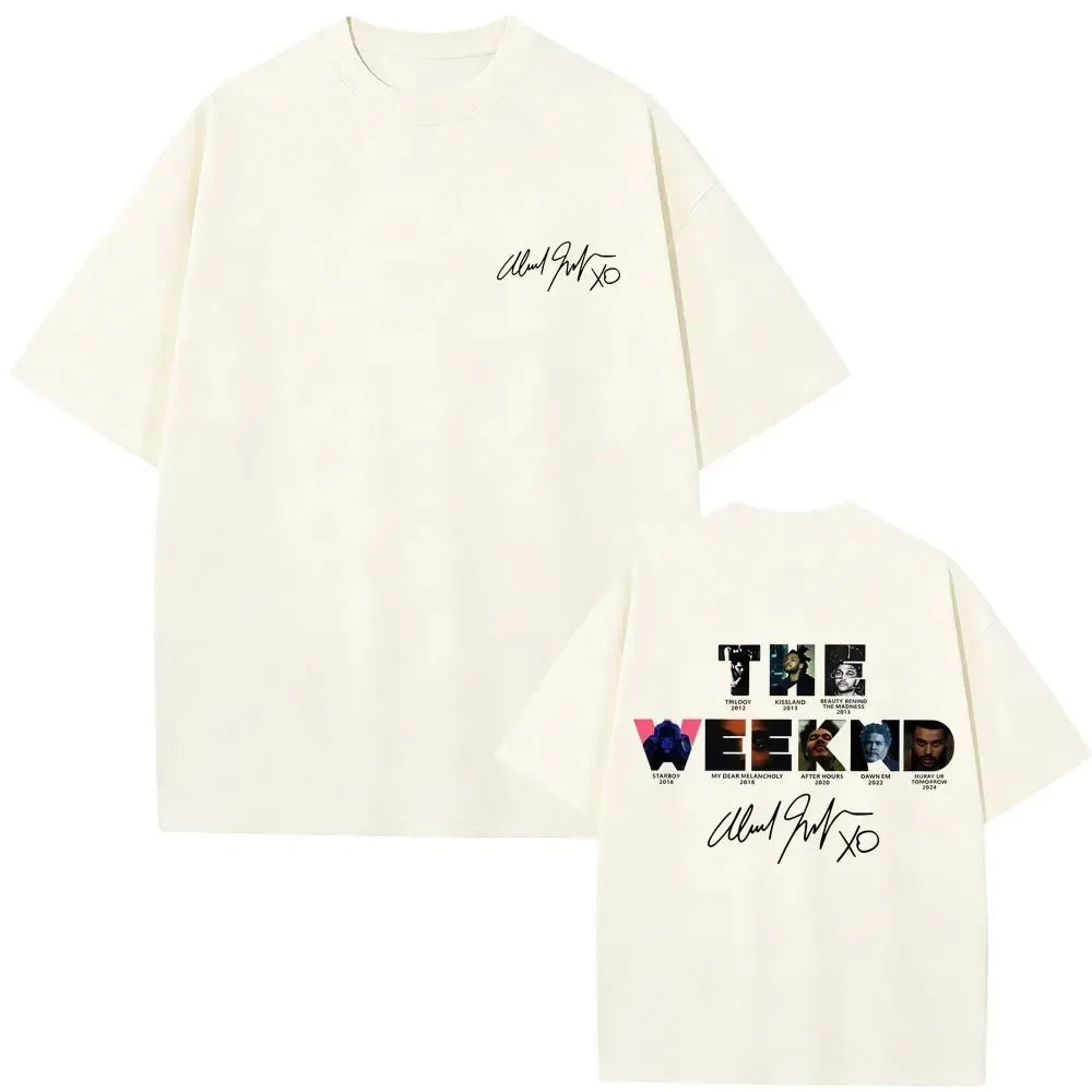 Rapper The Weeknd Music Album Cover Graphic T Shirt Men Women Hip Hop Fashion Oversized T-shirt Male Casual Cotton Retro Tshirt