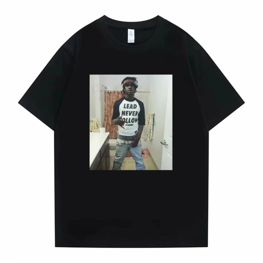 Rapper Chief Keef Lead Never Follow Leaders Funny Meme T-shirts Male Cotton Tshirt Men's Women Hip Hop Casual Oversized T Shirts