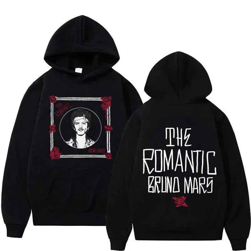 Rapper Bruno Mars Pop Album Tour Hoodie Hipster Men Hip Hop Oversized Cozy Sweatshirt Fleece High Quality Fleece Pullover Unisex