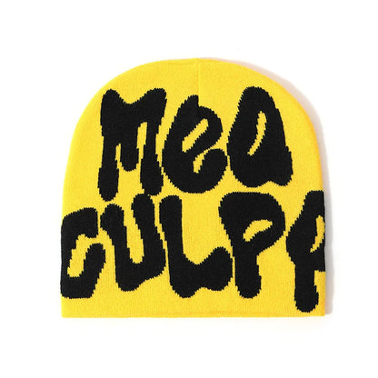 Hip-Hop Knitted Hat Kpop Beanies Hat Street Pullover Hat for Men Women Winter Outdoor Riding Sports Hat Elastic Skullies Hat