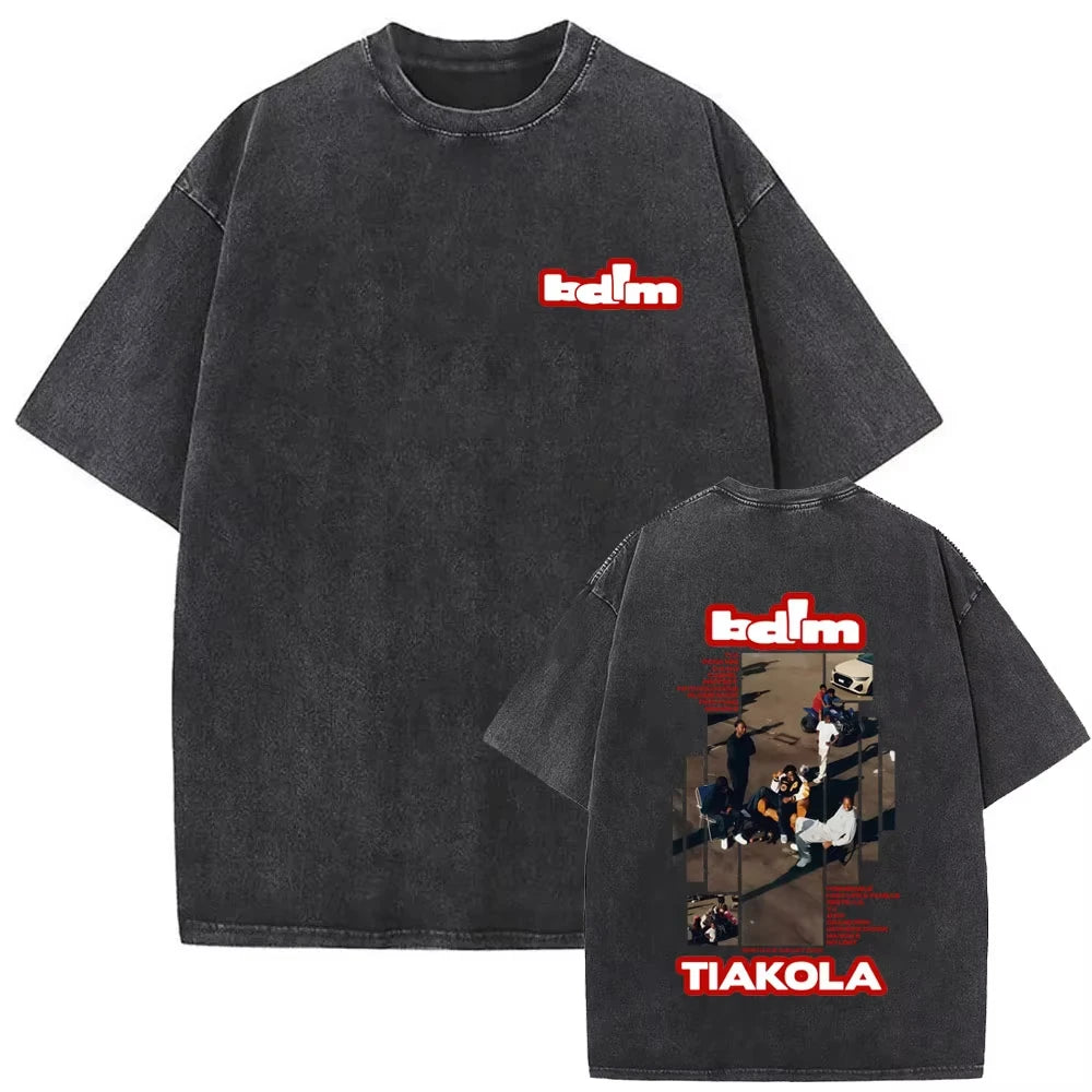 Rapper Album Graphic Washed Vintage Tshirt Men Women Hip Hop Fashion Pop Music 100%cotton T-shirt Male Vintage Oversized Tops