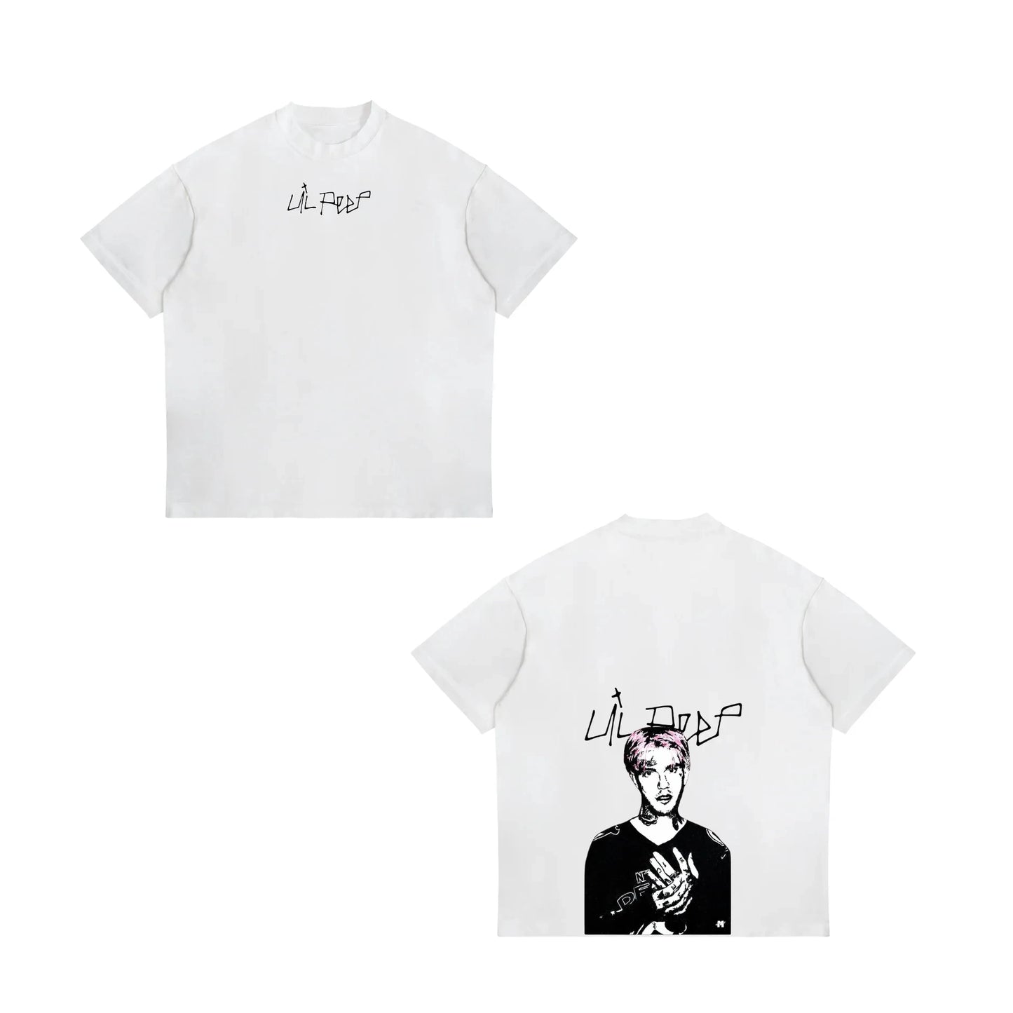 Rapper Lil Peep Hell Boy Graphic TShirt Men's Cool Hip Hop Fashion T-Shirts Men Women Cotton Oversized Tee Shirt Streetwear