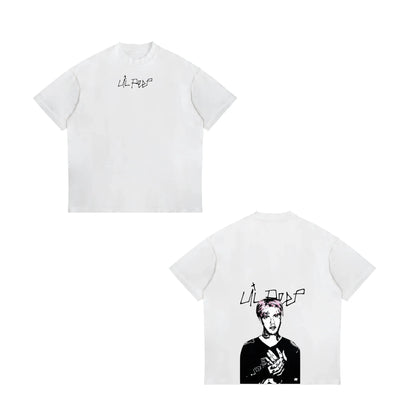 Rapper Lil Peep Hell Boy Graphic TShirt Men's Cool Hip Hop Fashion T-Shirts Men Women Cotton Oversized Tee Shirt Streetwear