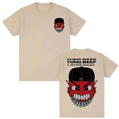 Rapper Yung Beef Album Pattern T-shirt 2026 Spring/summer Men Harajuku Gothic Hip Hop Casual Comfortable T-shirt Y2K
