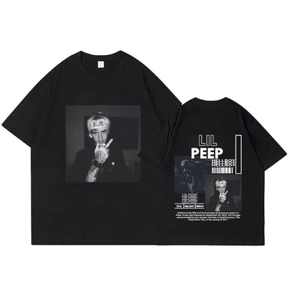 Rapper Lil Peep T-Shirt Hellboy Crybaby Hip Hop Graphic T shirt Summer Men's Clothing Aesthetic Oversized Cotton Tee Shirt