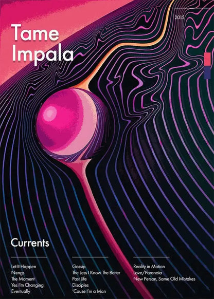 Pop Rock Singer Tame Impala Poster Aesthetic Rapper Music Album Currents Home Decoration Canvas Print Wall Art Room Decor