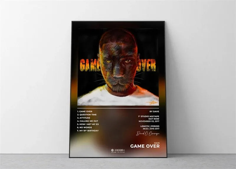 Pop Rapper Music Album Cover DAVE Poster Aesthetic Hip Hop Rock Were All Alone In This Together Canva Print Wall Art Room Decor