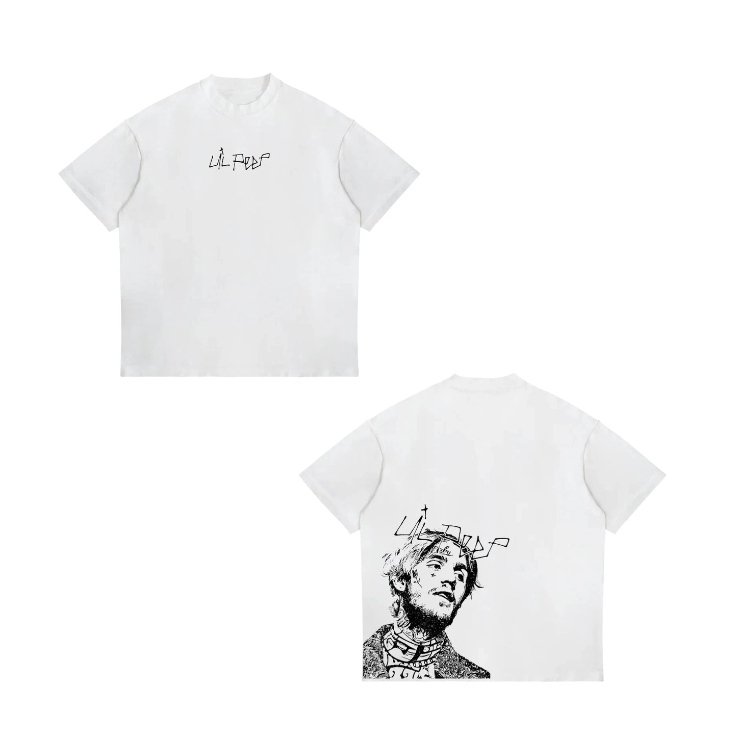 Rapper Lil Peep Hell Boy Graphic TShirt Men's Cool Hip Hop Fashion T-Shirts Men Women Cotton Oversized Tee Shirt Streetwear