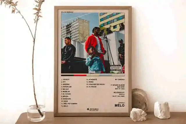 New French Pop Rapper Music Album Poster Aesthetics For Wall Art Mural Room Decor Canvas Print Pirture Office Hip Hop Band