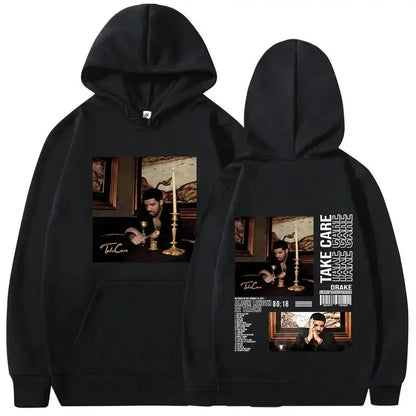 Rapper Drake Music Album Cover Graphic Hoodies Men's Fashion Hip Hop Vintage Sweatshirts AutumnWinter Fleece Warm Pullovers Y2k