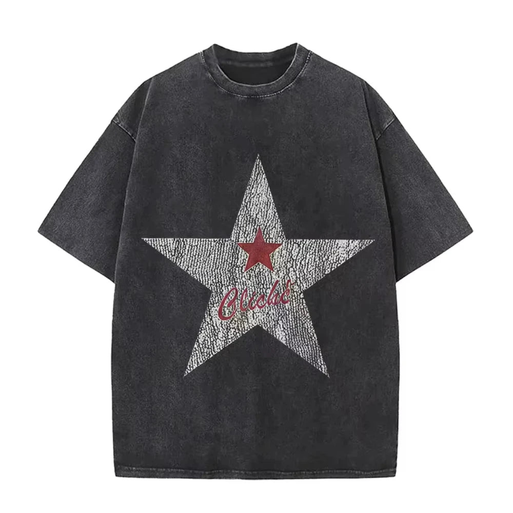 Rapper MGK Day Lost Americana Tour 2026 Vintage Washed T Shirts Men's Women Hip Hop Punk Gothic Short Sleeve T-shirts Streetwear