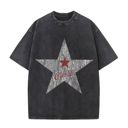 Rapper MGK Day Lost Americana Tour 2026 Vintage Washed T Shirts Men's Women Hip Hop Punk Gothic Short Sleeve T-shirts Streetwear