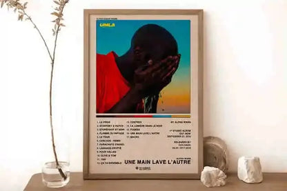 New French Pop Rapper Music Album Poster Aesthetics For Wall Art Mural Room Decor Canvas Print Pirture Office Hip Hop Band