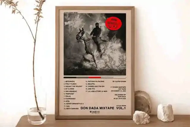 New French Pop Rapper Music Album Poster Aesthetics For Wall Art Mural Room Decor Canvas Print Pirture Office Hip Hop Band