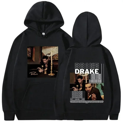 Rapper Drake Music Album Cover Graphic Hoodies Men's Fashion Hip Hop Vintage Sweatshirts AutumnWinter Fleece Warm Pullovers Y2k