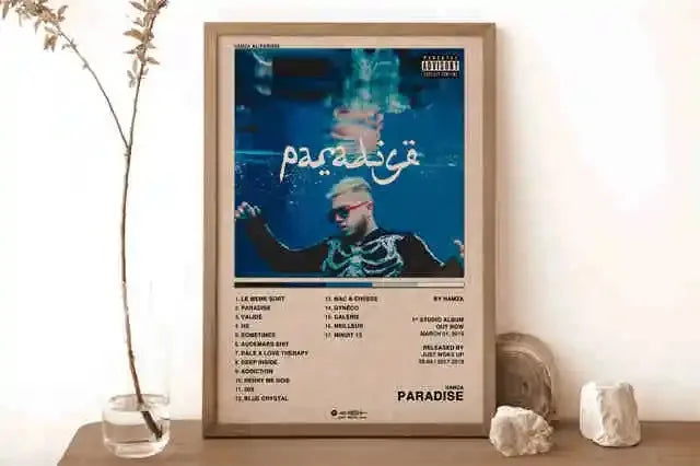 New French Pop Rapper Music Album Poster Aesthetics For Wall Art Mural Room Decor Canvas Print Pirture Office Hip Hop Band