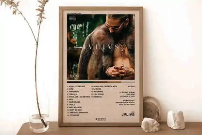 New French Pop Rapper Music Album Poster Aesthetics For Wall Art Mural Room Decor Canvas Print Pirture Office Hip Hop Band