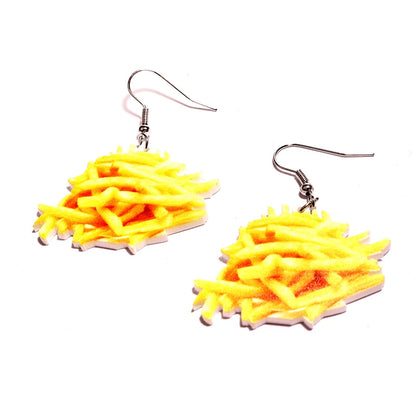 Earrings For Women Girls Hip Hop Cute Exaggeration Special Creativity Jewelry Pizza Hamburger Fried Egg Chicken Leg Toast