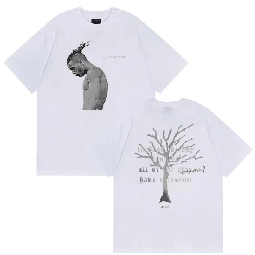 Rapper XXXTentacion New Album 2026 Merch T Shirt Men's Vintage Gothic Short Sleeve Cotton T-shirts Man Hip Hop T-shirts Unisex