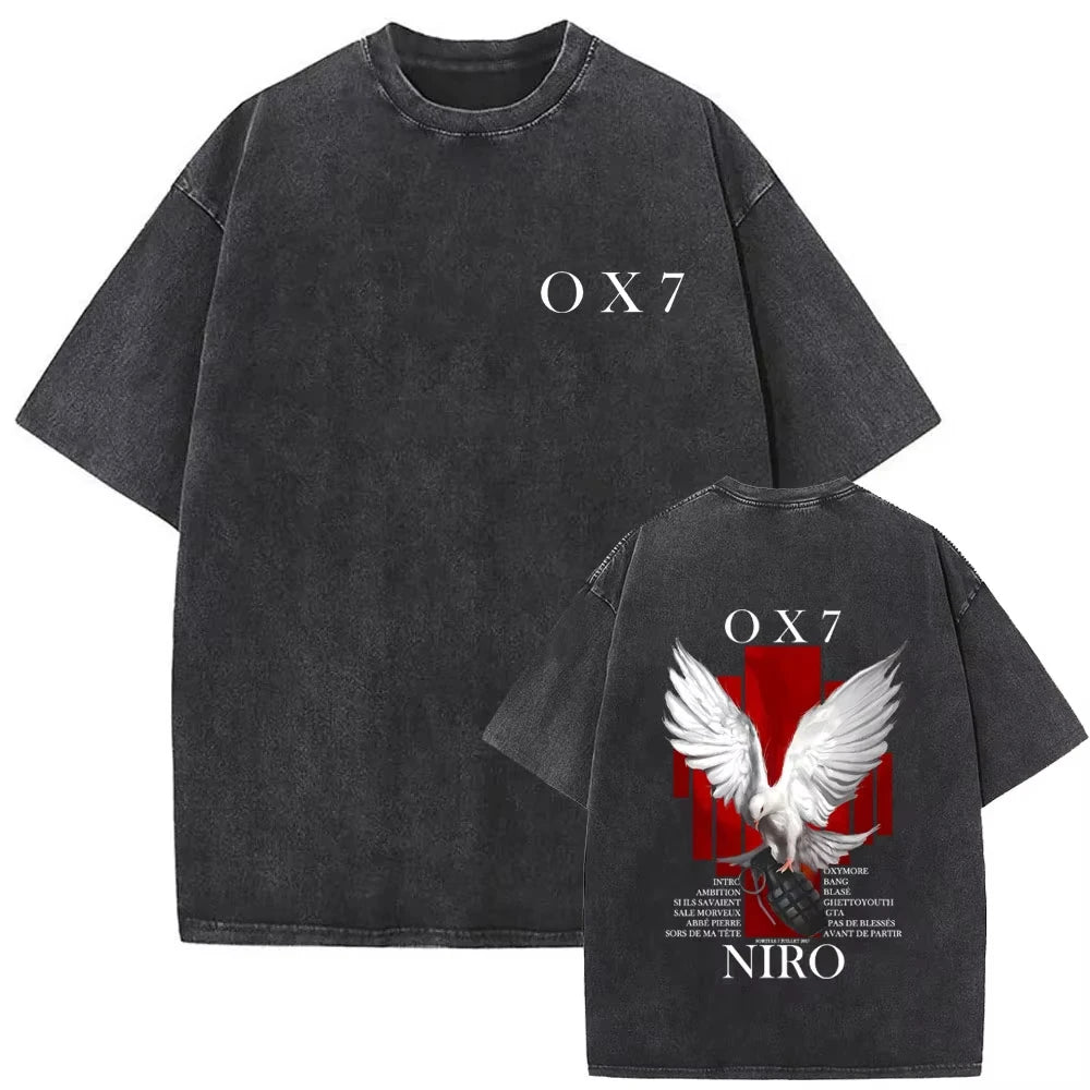 Rapper Album Graphic Washed Vintage Tshirt Men Women Hip Hop Fashion Pop Music 100%cotton T-shirt Male Vintage Oversized Tops