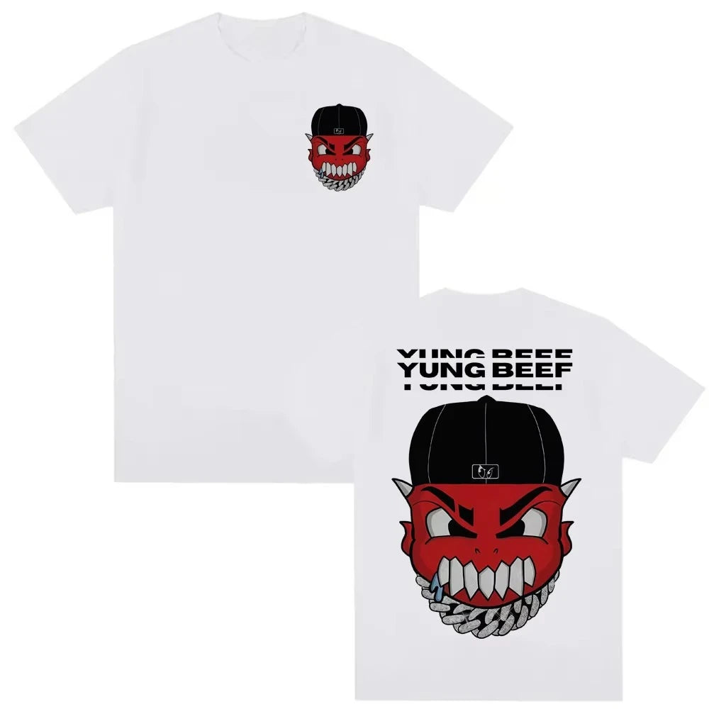 Rapper Yung Beef Album Pattern T-shirt 2026 Spring/summer Men Harajuku Gothic Hip Hop Casual Comfortable T-shirt Y2K