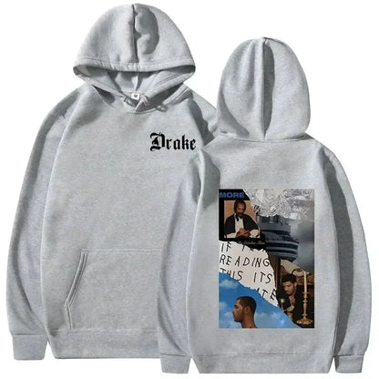 Rapper Drake Music Album Cover Graphic Hoodies Men's Fashion Hip Hop Vintage Sweatshirts AutumnWinter Fleece Warm Pullovers Y2k