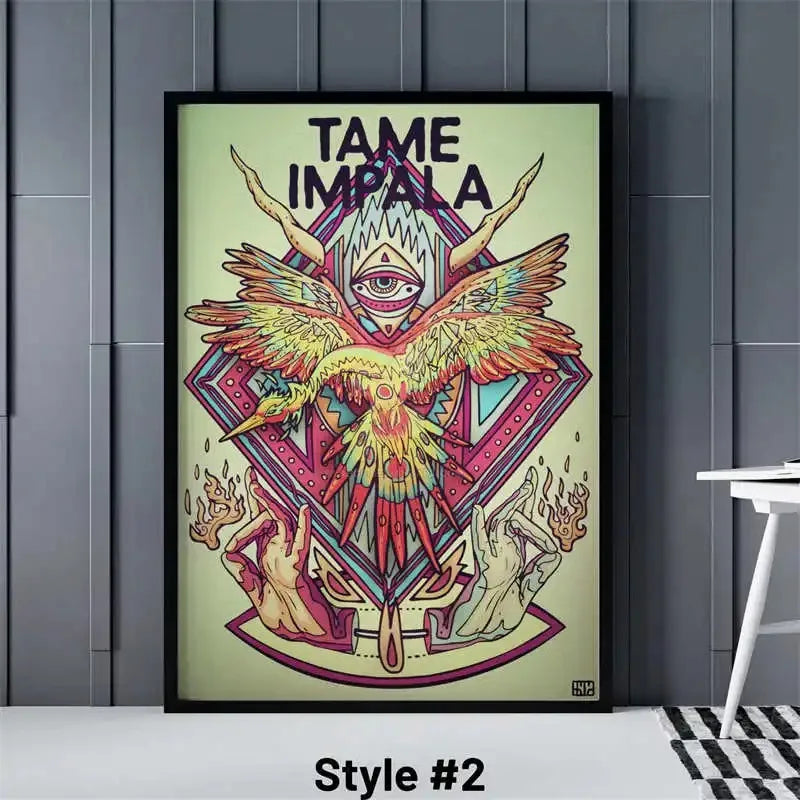 Pop Rock Singer Tame Impala Poster Aesthetic Rapper Music Album Currents Home Decoration Canvas Print Wall Art Room Decor