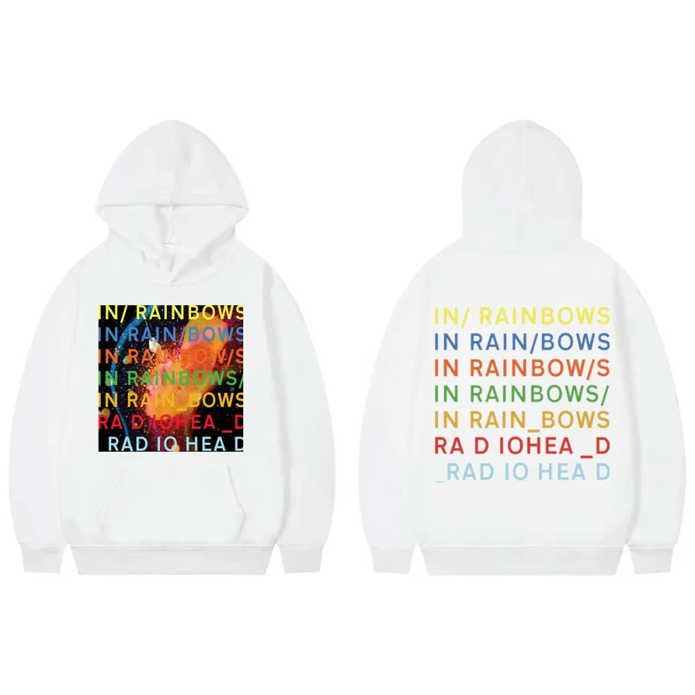 Radiohead in Rainbows Album Merch Hoodie Men's Women Clothing Rock Hip Hop Sweatshirts Fashion Y2k Oversized Pullover Streetwear