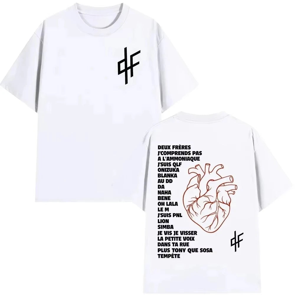 Fashion Hip Hop Short Sleeve Rapper PNL Le Monde Chico Album Graphic T-shirt Print Cotton Casual T Shirts Streetwear Unisex