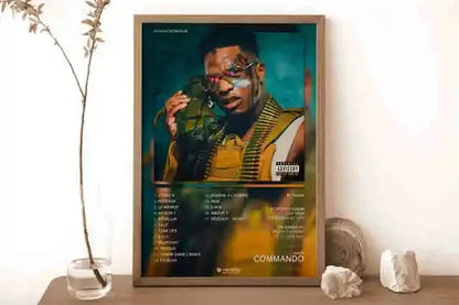 New French Pop Rapper Music Album Poster Aesthetics For Wall Art Mural Room Decor Canvas Print Pirture Office Hip Hop Band
