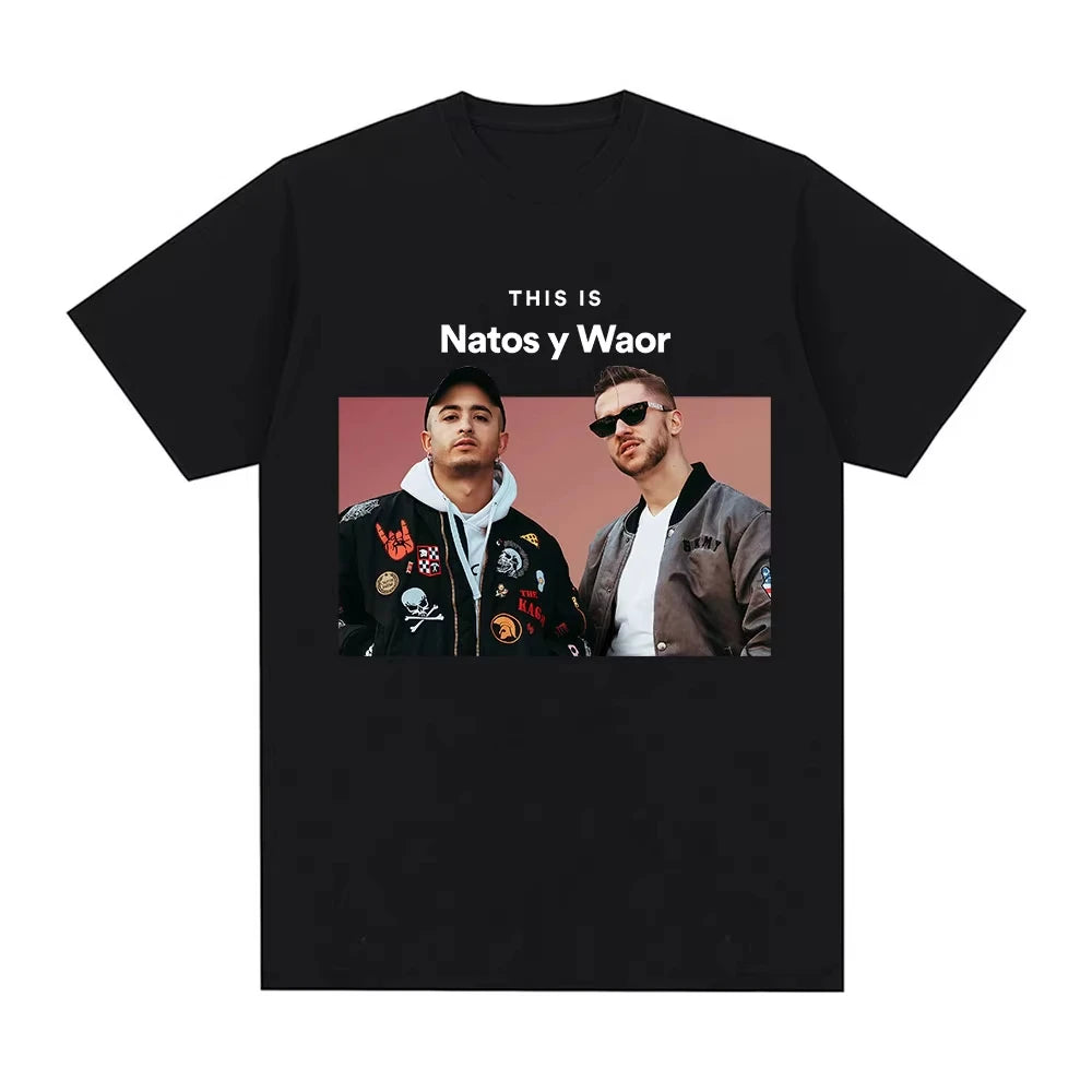 Rapper Natos Y Waor 100%cotton Men's Shirt Summer Graphics Shirts Women's Y2k Hip Hop Short Sleeve Streetwear Tshirt
