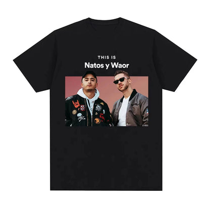 Rapper Natos Y Waor 100%cotton Men's Shirt Summer Graphics Shirts Women's Y2k Hip Hop Short Sleeve Streetwear Tshirt