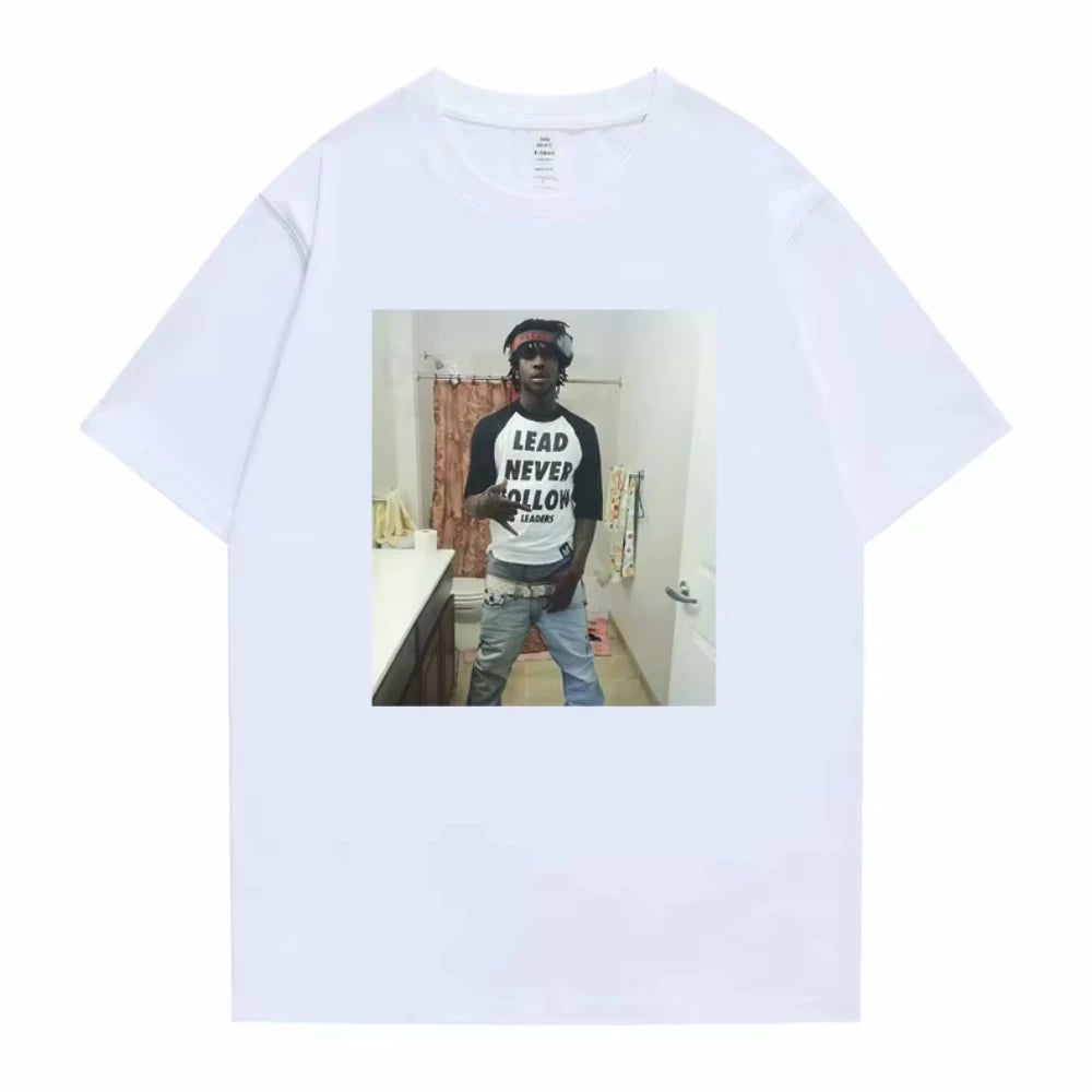 Rapper Chief Keef Lead Never Follow Leaders Funny Meme T-shirts Male Cotton Tshirt Men's Women Hip Hop Casual Oversized T Shirts