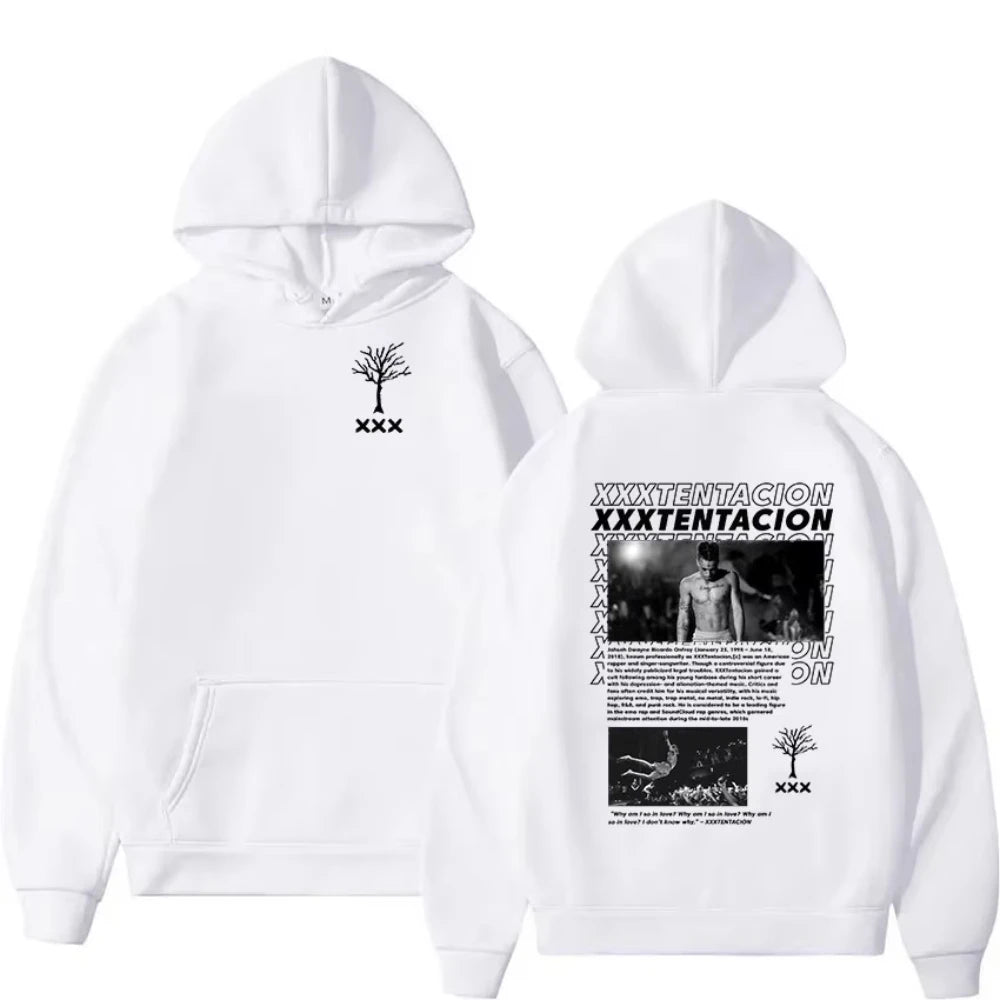 Rapper XXXTentacion Tour Album 2026 New Hoodies Men Vintage Long Sleeve Oversized Sweatshirt Hip Hop Pullover Hooded Streetwears