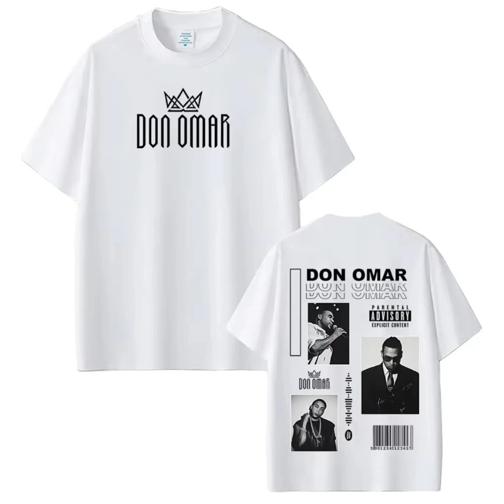 Rapper Don Omar Album Printed T-shirts Men Women Fashion Gothic Punk T-shirts Short-sleeved Loose Casual Cotton Hip-hop T-shirts