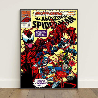 Spiderman Comic Book Covers Poster _ Peter Parker Wall Art _ Movie Canvas Print