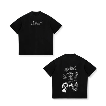 Rapper Lil Peep Hell Boy Graphic TShirt Men's Cool Hip Hop Fashion T-Shirts Men Women Cotton Oversized Tee Shirt Streetwear