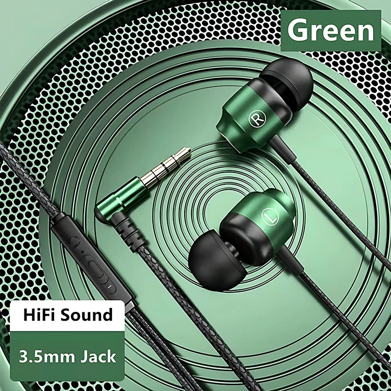 Metal Magnetic Gaming Earbuds 90° L Elbow Digital Type-C/3.5MM AUX 9D Surround HIFI Heavy Bass Music Headset For Samsung Android
