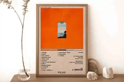 New French Pop Rapper Music Album Poster Aesthetics For Wall Art Mural Room Decor Canvas Print Pirture Office Hip Hop Band